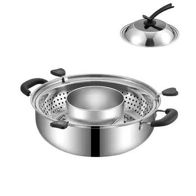 Rotating Stainless Steel Steam Barbecue BBQ Hot Pot
