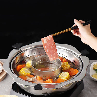 Rotating Stainless Steel Steam Barbecue BBQ Hot Pot