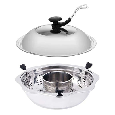 Rotating Stainless Steel Steam Barbecue BBQ Hot Pot