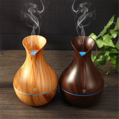 Vase Shape Wood Grain Humidifier